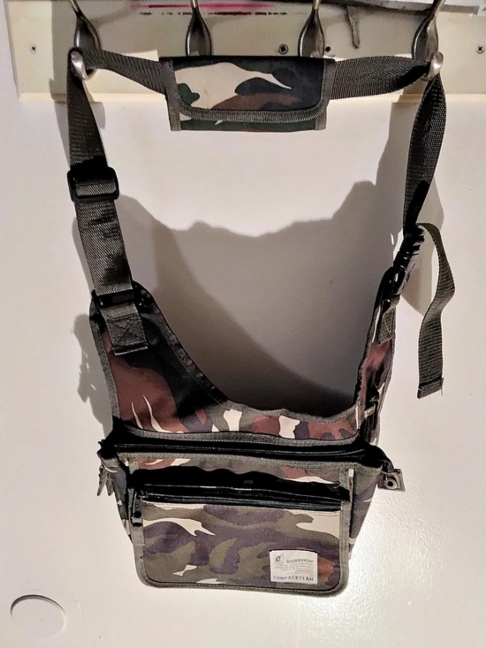 Compact Team Camo Crossbody Belt Bag in Green & Black